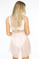 Pink Sheer Tulle Dress Cover-up