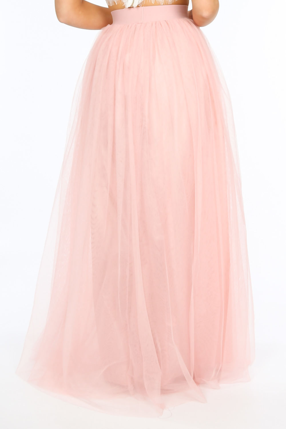 Pink Full Length Maxi Tulle Skirt
