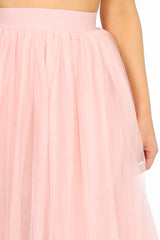 Pink Full Length Maxi Tulle Skirt