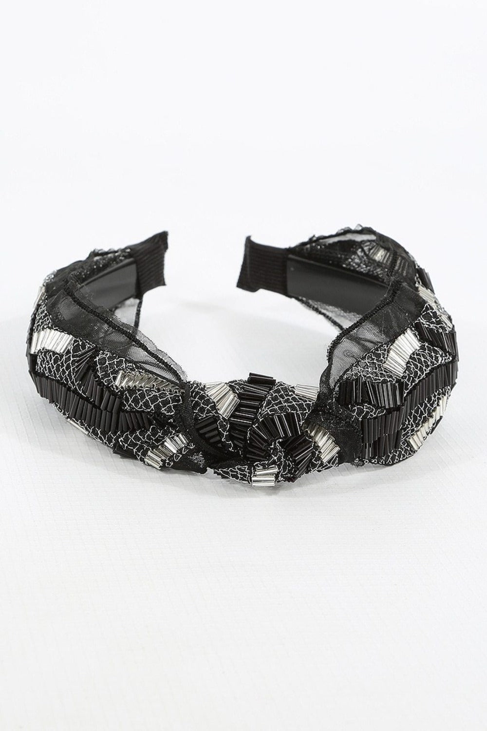 Black & Silver knotted Headband