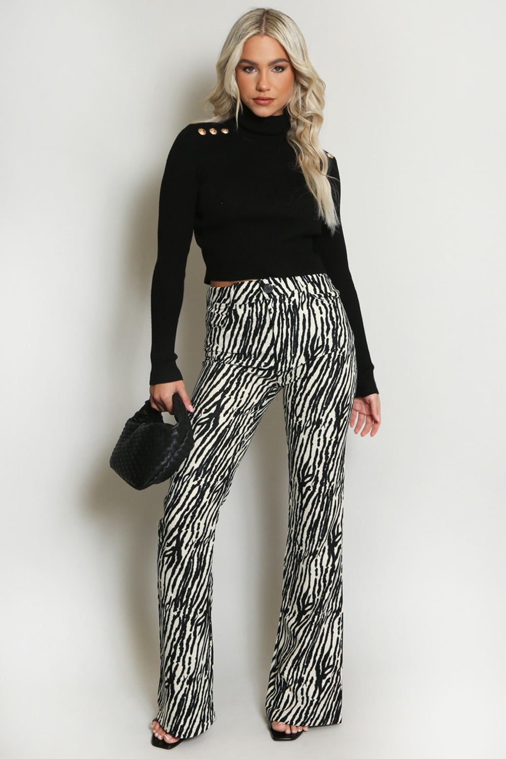 Zebra Print Flare high waist Jeans
