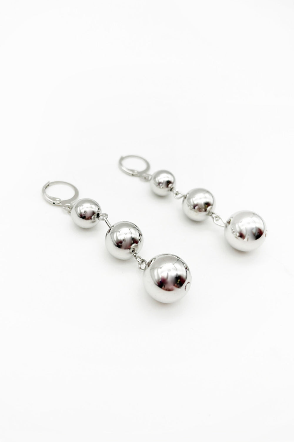 Silver Ball Dangle Earrings