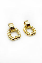 Square Twist Hoop Earrings in Gold