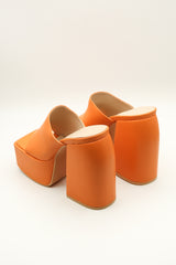 Orange Open Toe Platform Heel