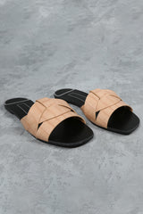 Stone Braided Mule Flat Sandals